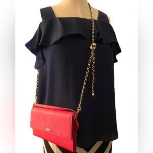 Adjustable Purse Chain Metal and Leather Strap